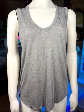 TopShop Heather Gray Scoop Neck Sleeveless Blouse Top, Sz 8